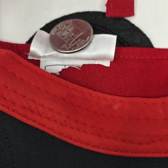 DISNEY PARKS MINNIE MOUSE SUN VISOR BLACK & RED POLKA DOT BOW EARS WOMEN OS - Picture 10 of 12